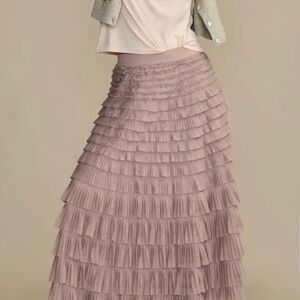 Tulle Ruffle Maxi Skirt